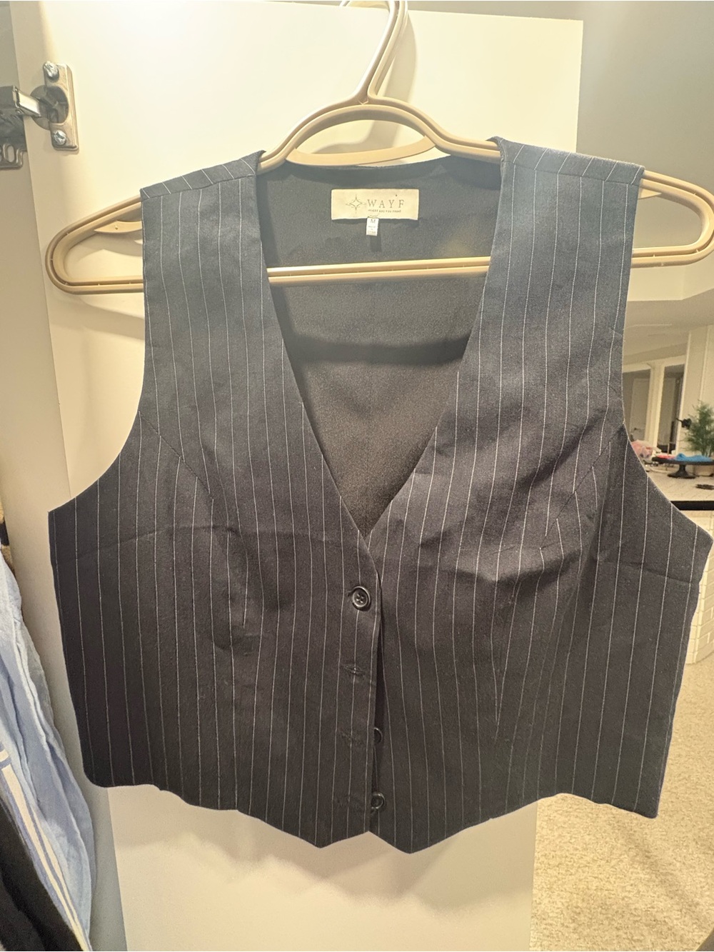 WAYF 
 Navy Pinstripe Vest